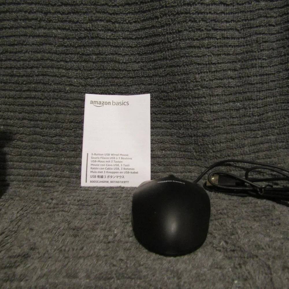 amazon basics 3 - button usb wired computer mouse - Picture 2 of 6